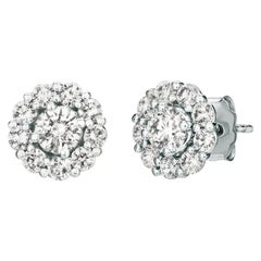 2.00 Carat Natural Diamond Stud and Jacket Earrings G-H SI 14 Karat White Gold