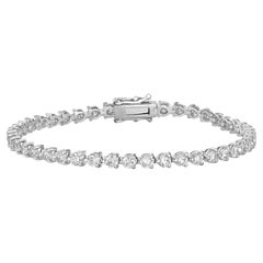 2.00 Carat Natural Diamond Tennis Bracelet 3 Prong 14K White Gold 7''