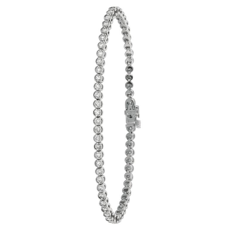 2.00 Carat Natural Diamond Tennis Bracelet G SI 14K White Gold 7''

100% Natural Diamonds, Not Enhanced in any way Round Cut Diamond Tennis Bracelet
2.00CT
G-H
SI
14K White Gold, prong style, 12 grams
7 inches in length
1/10 inches in width
61