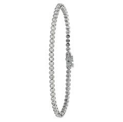 2.00 Carat Natural Diamond Tennis Bracelet G-H SI 14 Karat White Gold