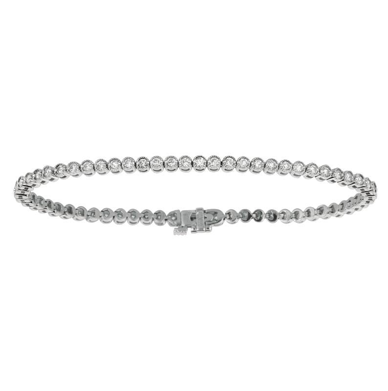 Contemporain Bracelet tennis en or blanc 14 carats avec diamants naturels de 2,00 carats G-H SI en vente