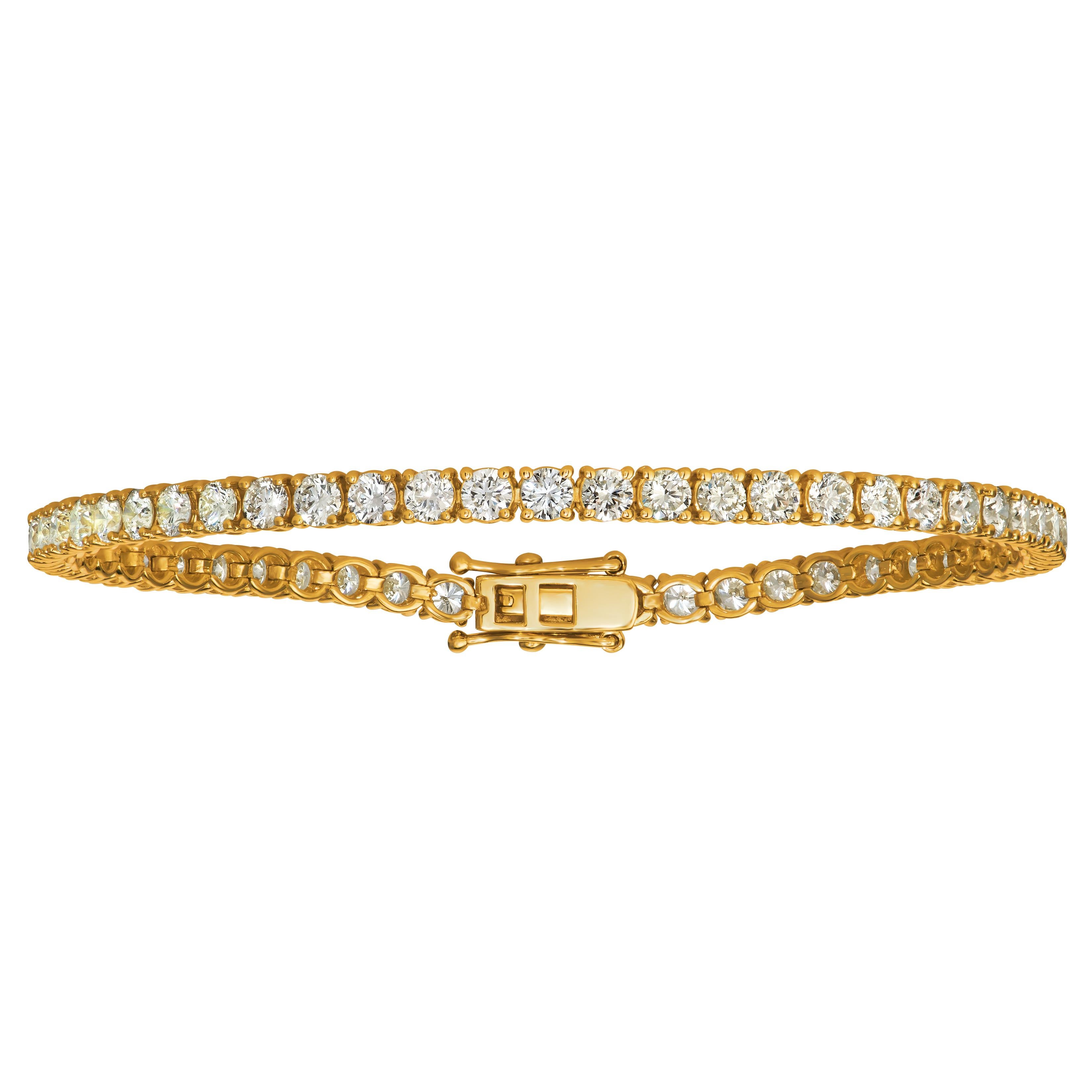 2,00 quilates de diamantes naturales pulsera de tenis G SI 14 quilates de oro amarillo 84 piedras Contemporáneo en venta
