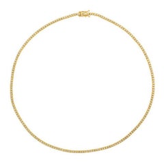 2,00 Karat natürlicher Diamant Tennis Halskette G SI 14k Gelbgold