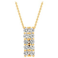 2,00 Karat natürlicher Diamant zweireihige Halskette 14 Karat Gelbgold G-H SI