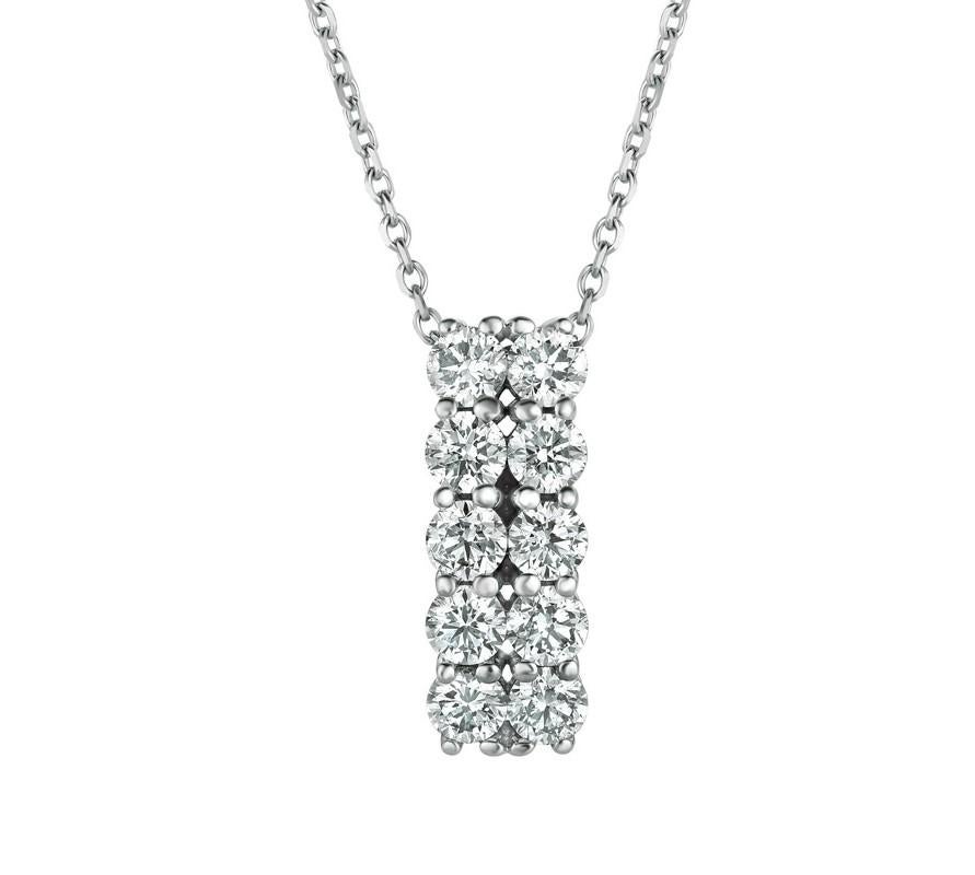 2,00 Karat natürlicher Diamant zweireihige Halskette 14 Karat Weißgold G-H SI (Zeitgenössisch) im Angebot
