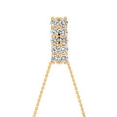2.00 Carat Natural Diamond Two Rows Necklace 14 Karat Yellow Gold G-H SI