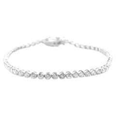 2.00 Carat Natural Diamonds Tennis Bracelet Set in 18 Karat White Gold