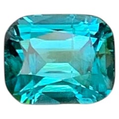 2.00 Carat Natural Loose Blue Tourmaline Stone Cushion Cut Afghan Gemstone