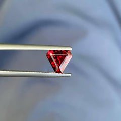 2.00 Carat Natural Loose Bright Red Garnet Stone Trillion Cut Africa Gemstone