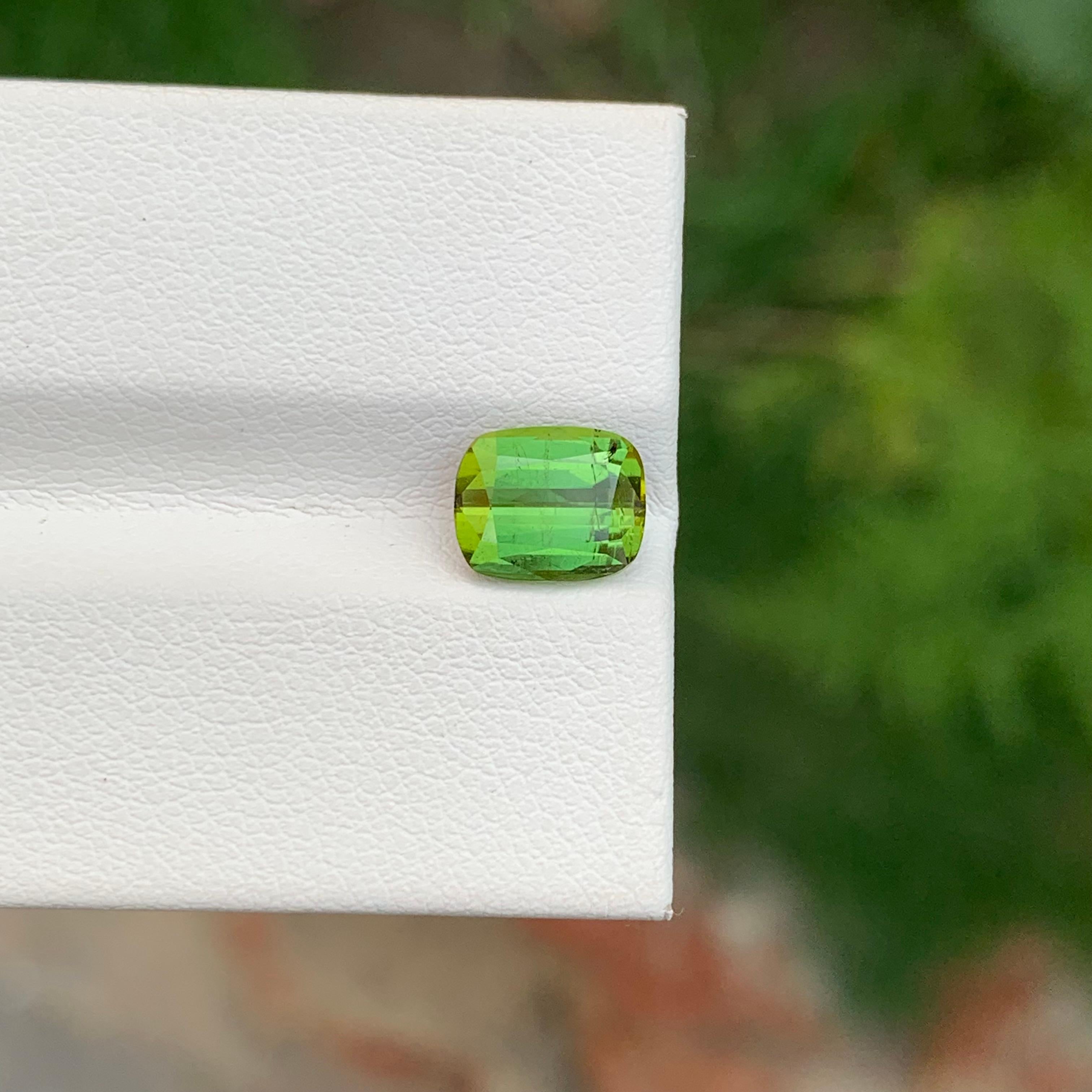 Cushion Cut 2.00 Carat Natural Loose Green Tourmaline Cushion Shape Gem From Afghanistan For Sale