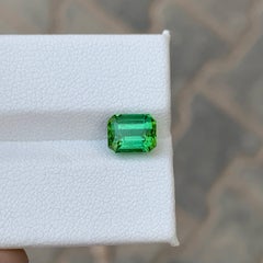 2.00 Carat Natural Loose Green Tourmaline Stone Emerald Cut Afghan Gemstones