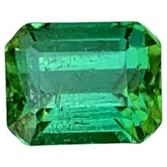 2.00 Carat Natural Loose Green Tourmaline Stone Emerald Cut Afghan Gemstones