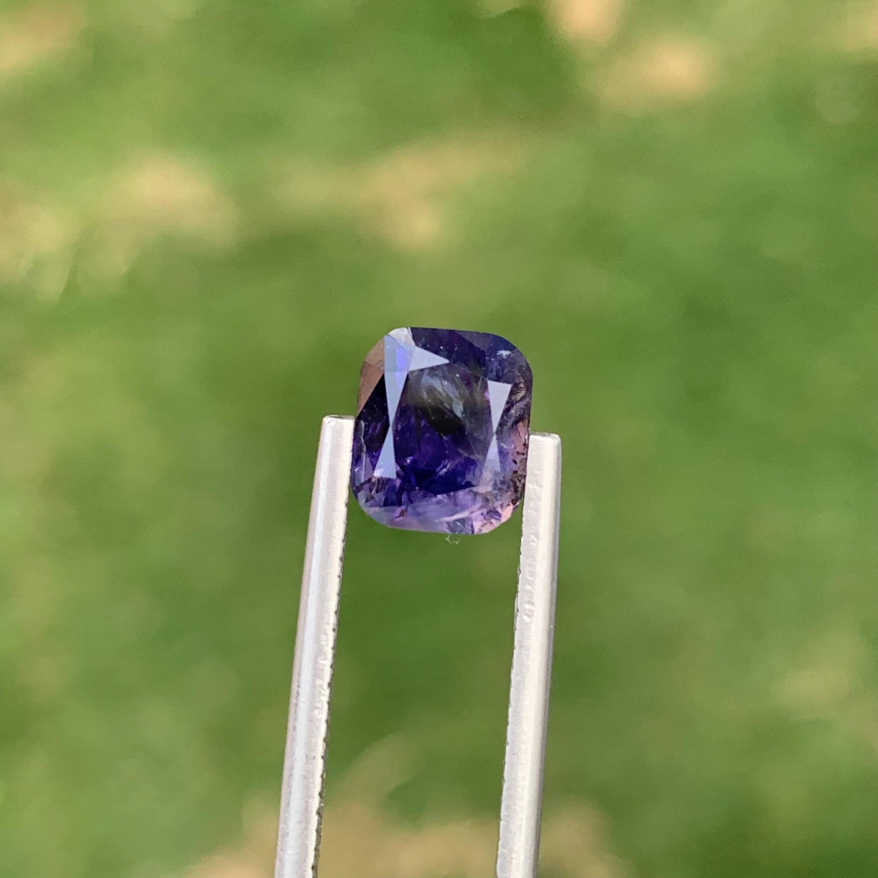 Cushion Cut 2.00 Carat Natural Loose Iolite Cushion Shape Gem From India Mine  For Sale