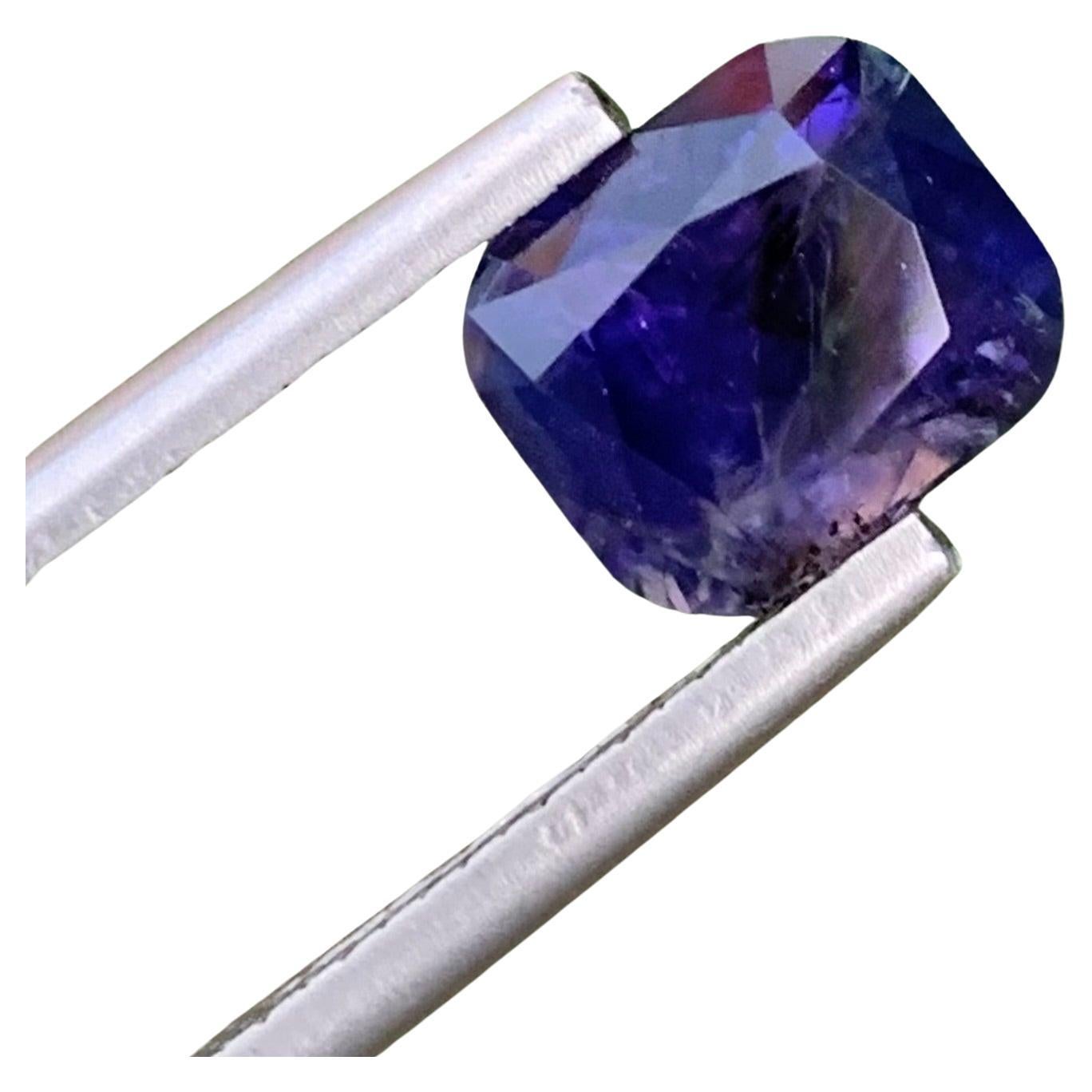 2.00 Carat Natural Loose Iolite Cushion Shape Gem From India Mine  For Sale