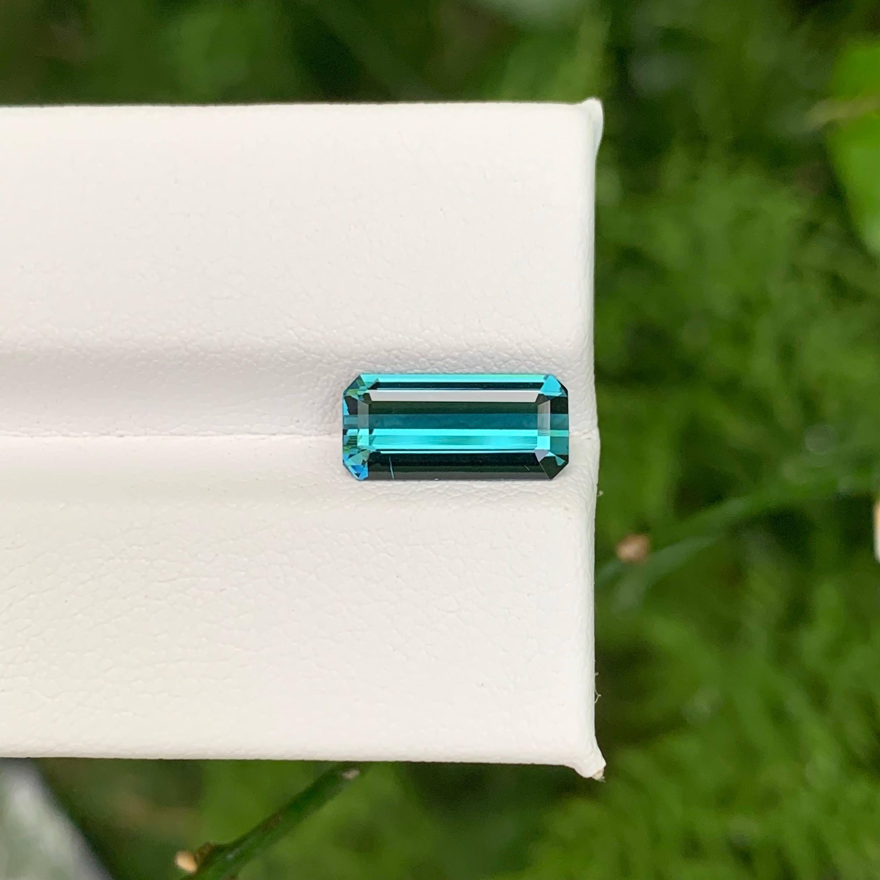 2,00 Karat Natürlicher loser Lagunenblauer Turmalin Smaragdschliff Afghanischer Edelstein im Angebot 6