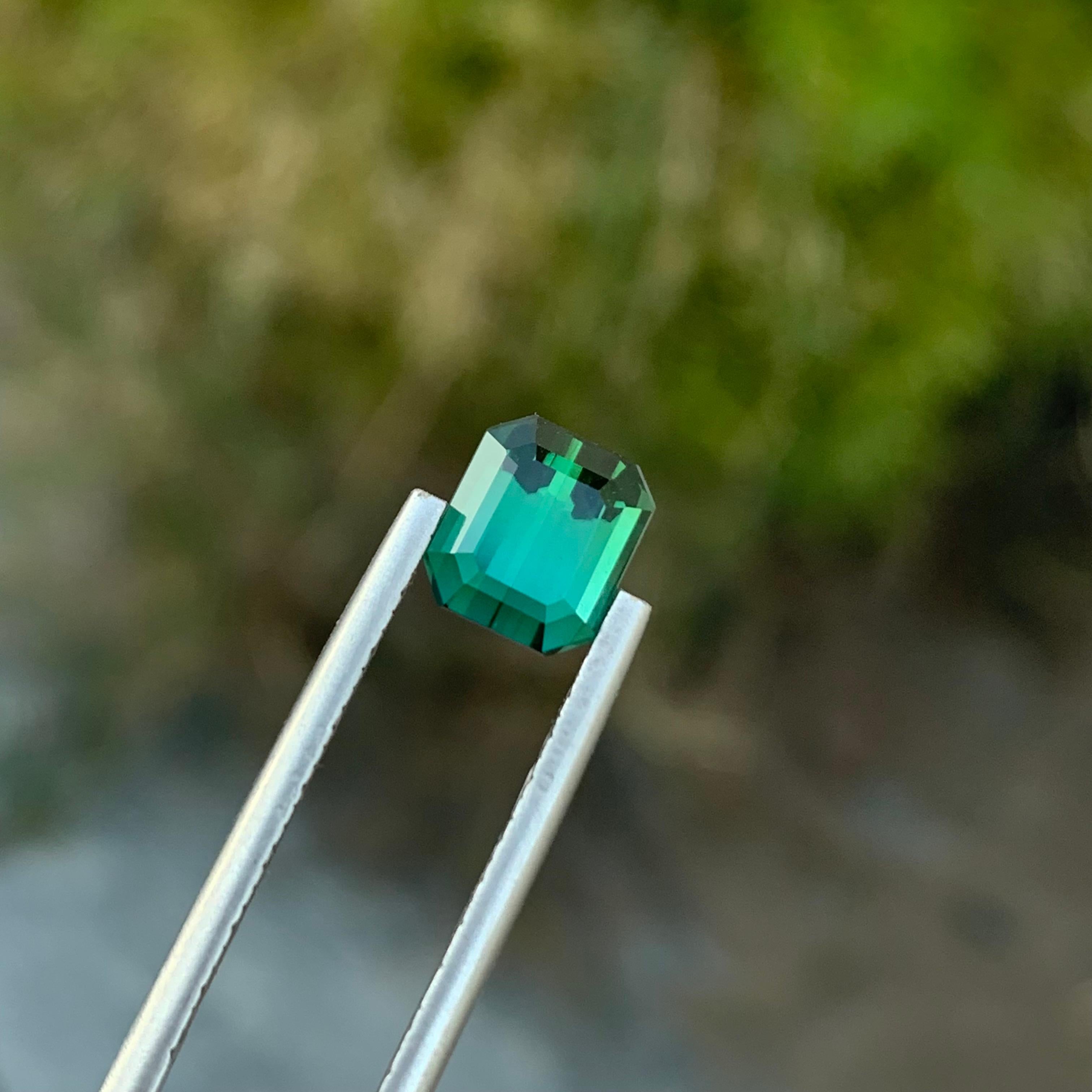 2,00 Karat natürlicher loser Lagoon-Turmalin in quadratischer Form für Schmuck (Carréeschliff) im Angebot