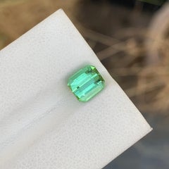 2.00 Carat Natural Loose Mint Green Tourmaline Emerald Shape Gemstone