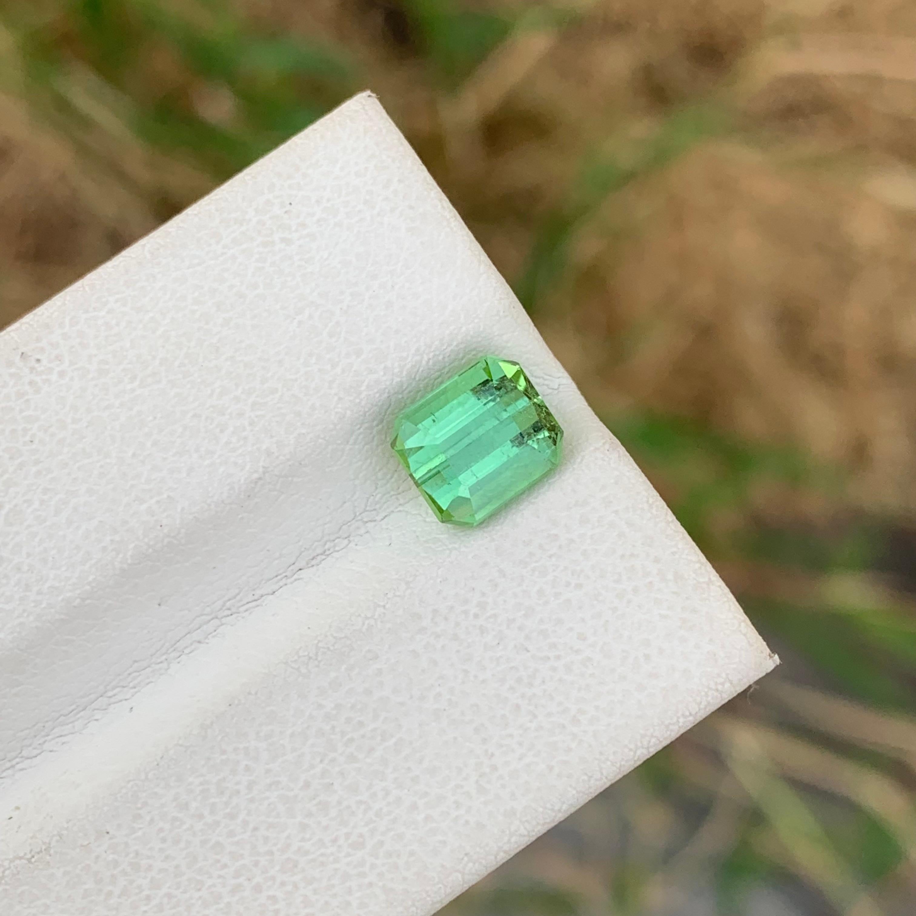 Taille émeraude 2.00 Carat Natural Loose Mint Green Tourmaline Emerald Shape Gemstone (pierre précieuse en forme d'émeraude) en vente