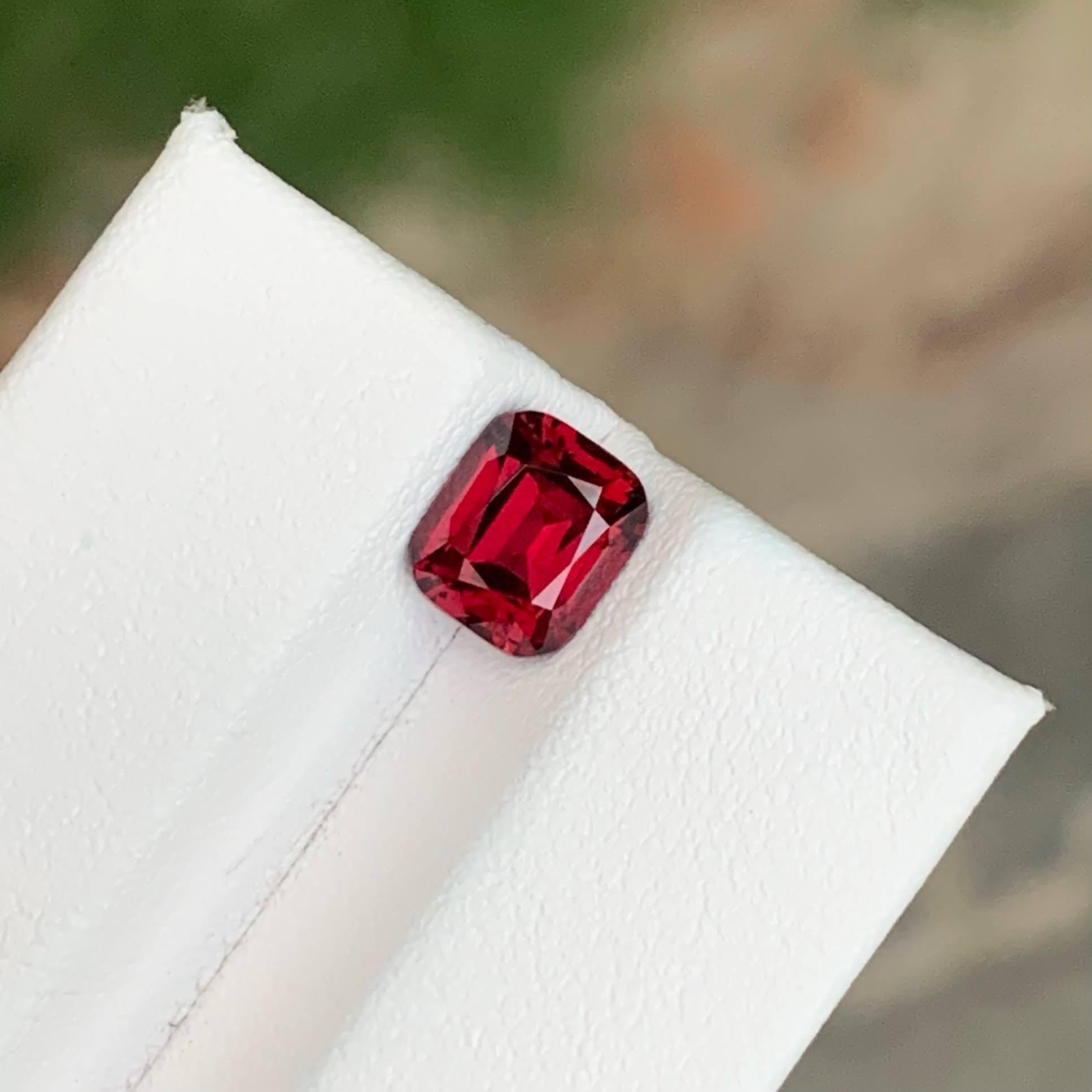 2.00 quilates de granate rojo natural suelto talla cojín piedra preciosa de Tanzania en venta 2