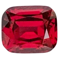 2.00 Carat Natural Loose Red Garnet Stone Cushion Cut Tanzanian Gemstone