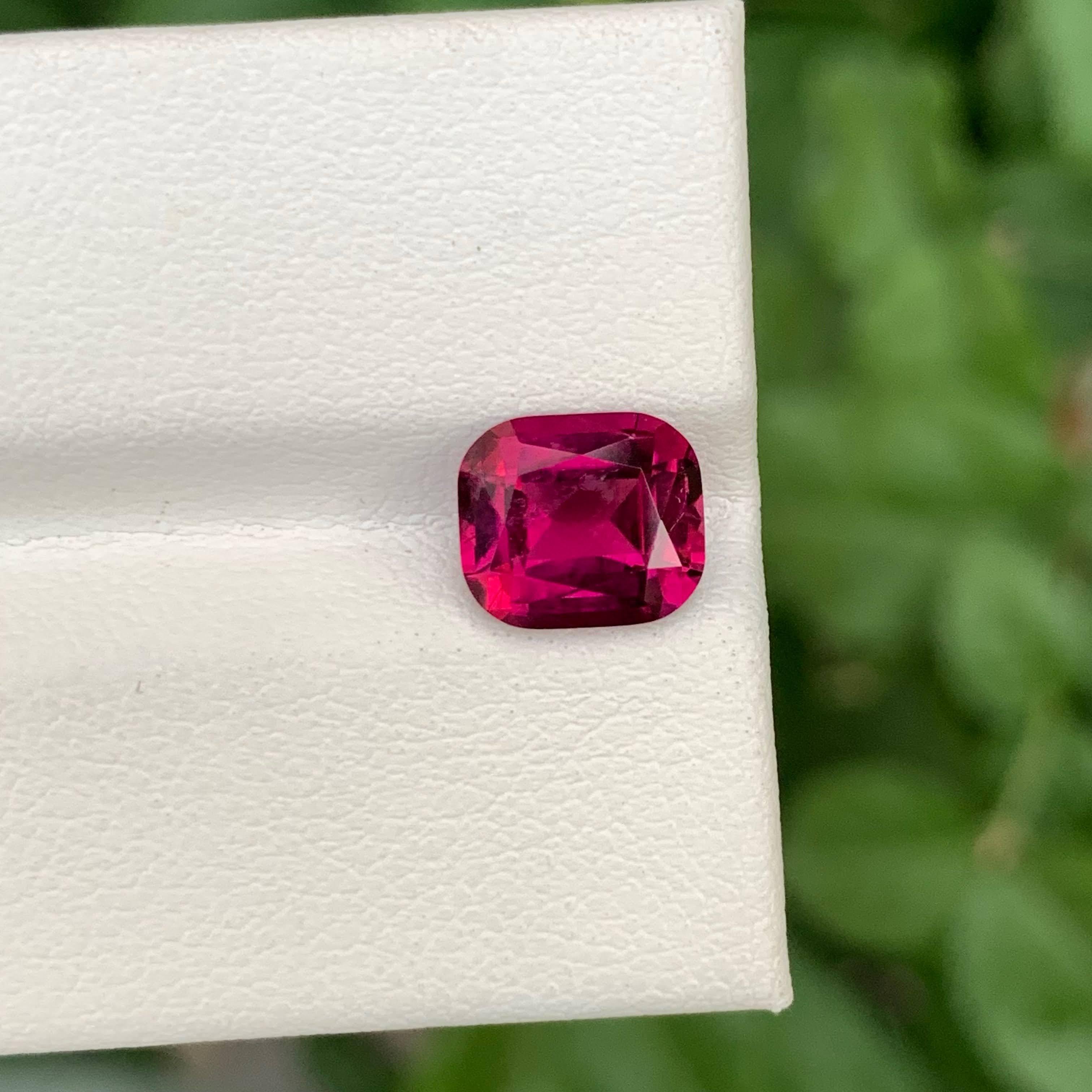 2.00 Carat  Natural Loose Red Rubellite Tourmaline Stone Cushion Cut Afghan Gem For Sale 5