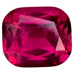 2.00 Carat  Natural Loose Red Rubellite Tourmaline Stone Cushion Cut Afghan Gem