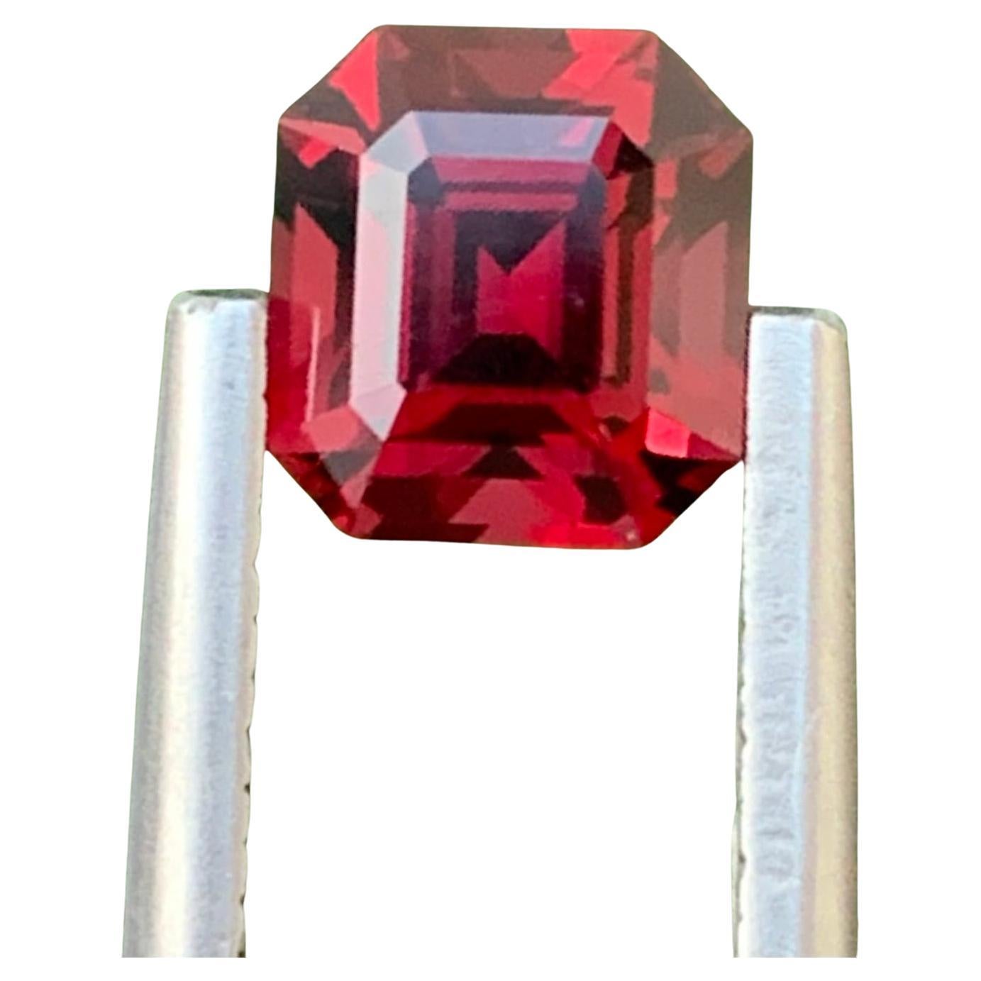 2.00 Carat Natural Loose Rhodolite Garnet Emerald Shape Gemstone