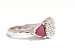 2.00 Carat Natural Pink Sapphire Diamonds Ring 14 Karat Circular Cluster Top*