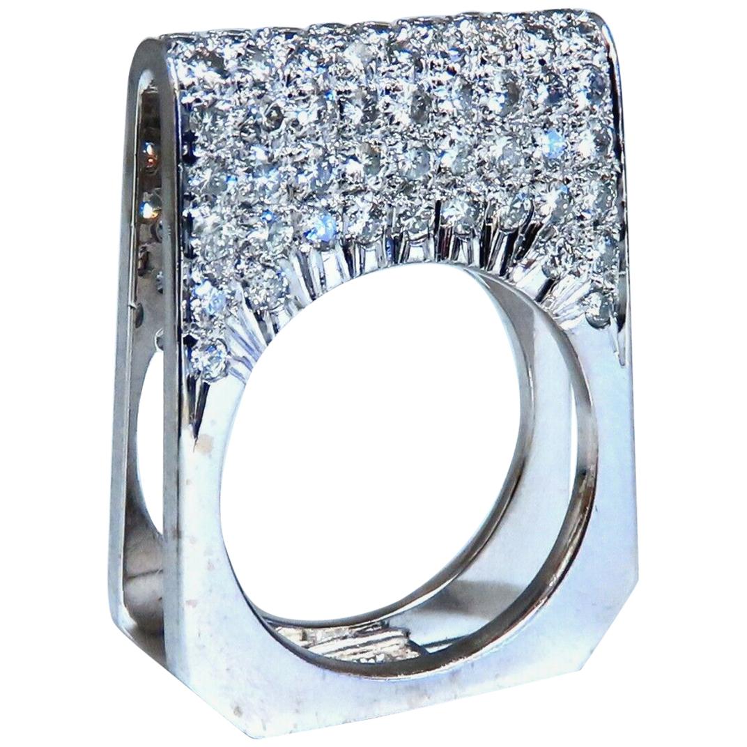 2.00 Carat Natural Round Diamonds Fold over Ring Mod Deco 14 Karat