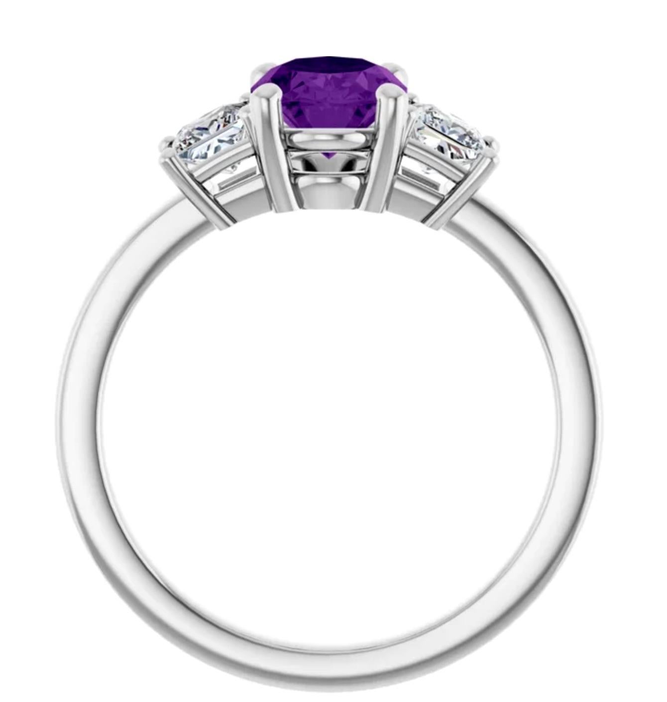 Contemporary Natural Sapphire Diamond Engagement Ring 14 Karat Gold For Sale