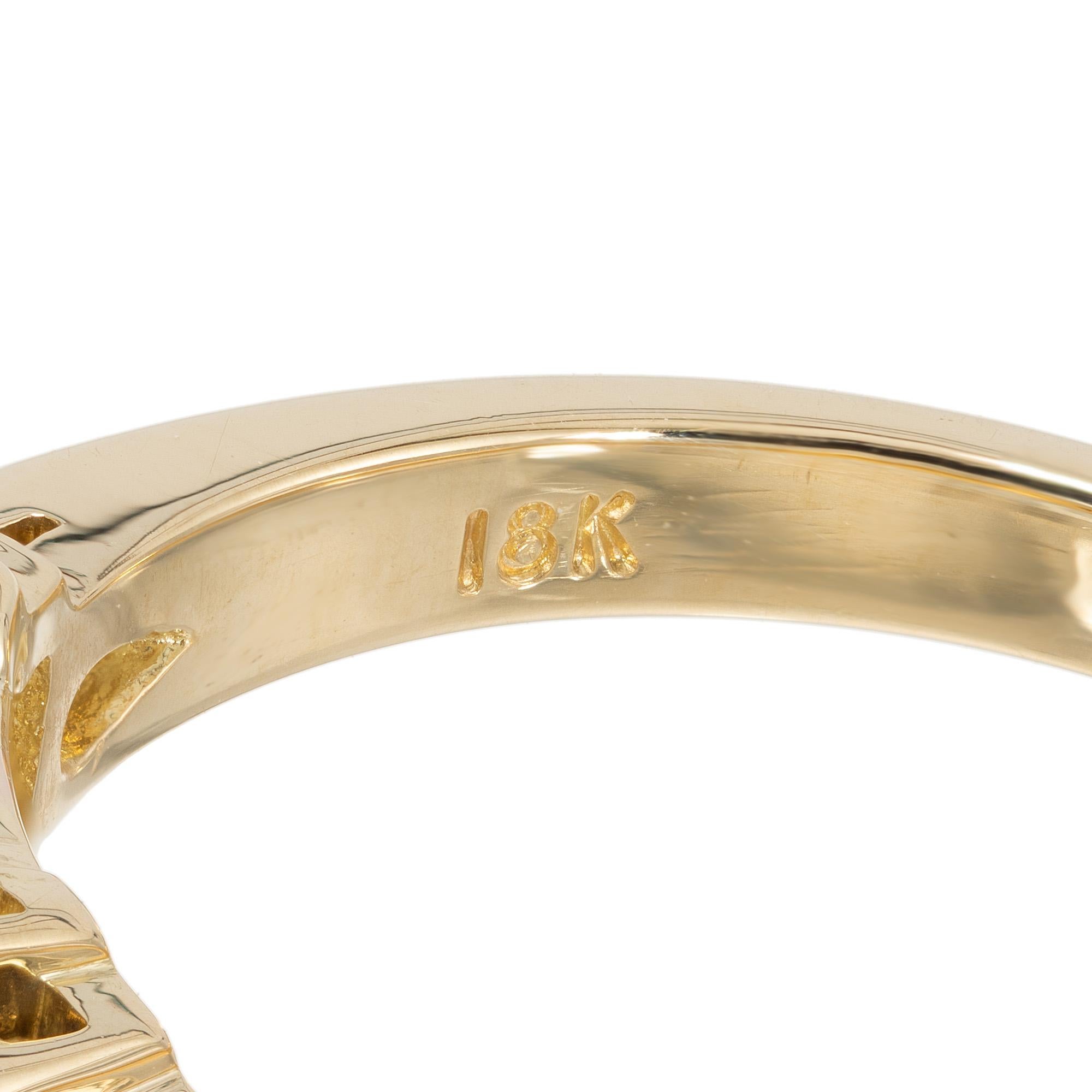 2.00 Carat Octagonal Yellow Sapphire Diamond Yellow Gold Engagement Ring 2