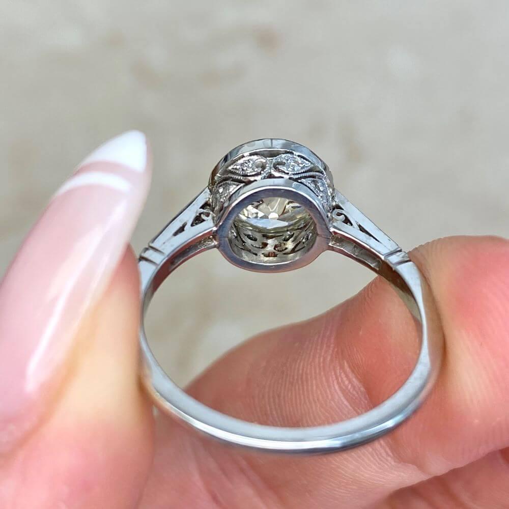 2.00 Carat Old Euro-Cut Diamond Engagement Ring, Platinum For Sale 5