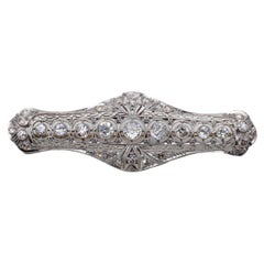 2.00 Carat Old European Filigree Art Deco brooch 