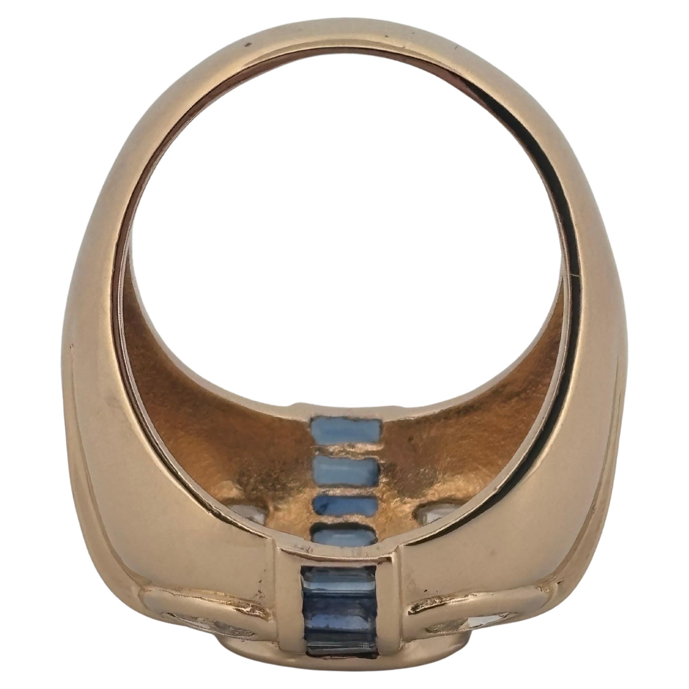 2,00 Karat Blauer Saphir im Ovalschliff 14K Gelbgold 1,40Ctw Diamant Saphir Ring im Angebot 3