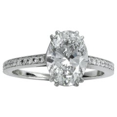 2.00 Carat Oval Diamond Platinum Engagement Ring GIA Certified