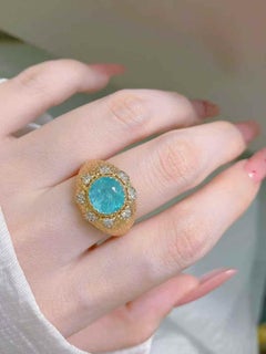 2.00 Carat Paraiba Tourmaline Ring in 18K Yellow Gold