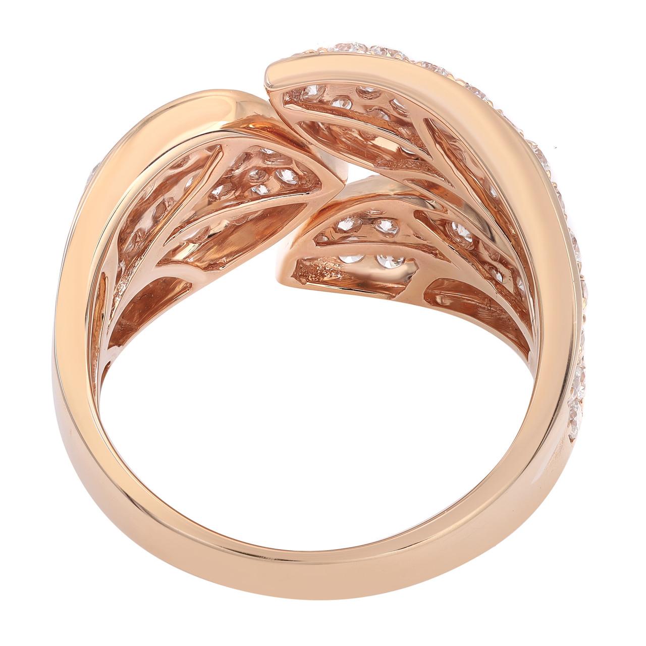 2.00 Carat Pave Set Round Cut Diamond Ring 18K Rose Gold  In New Condition For Sale In New York, NY