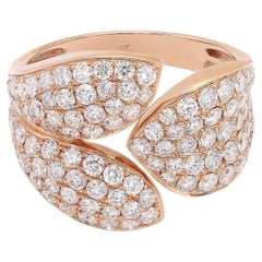 2.00 Carat Pave Set Round Cut Diamond Ring 18K Rose Gold 