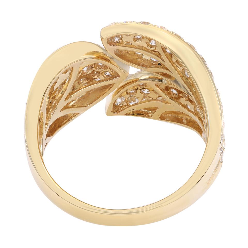 Modern 2.00 Carat Pave Set Round Cut Diamond Ring 18K Yellow Gold  For Sale