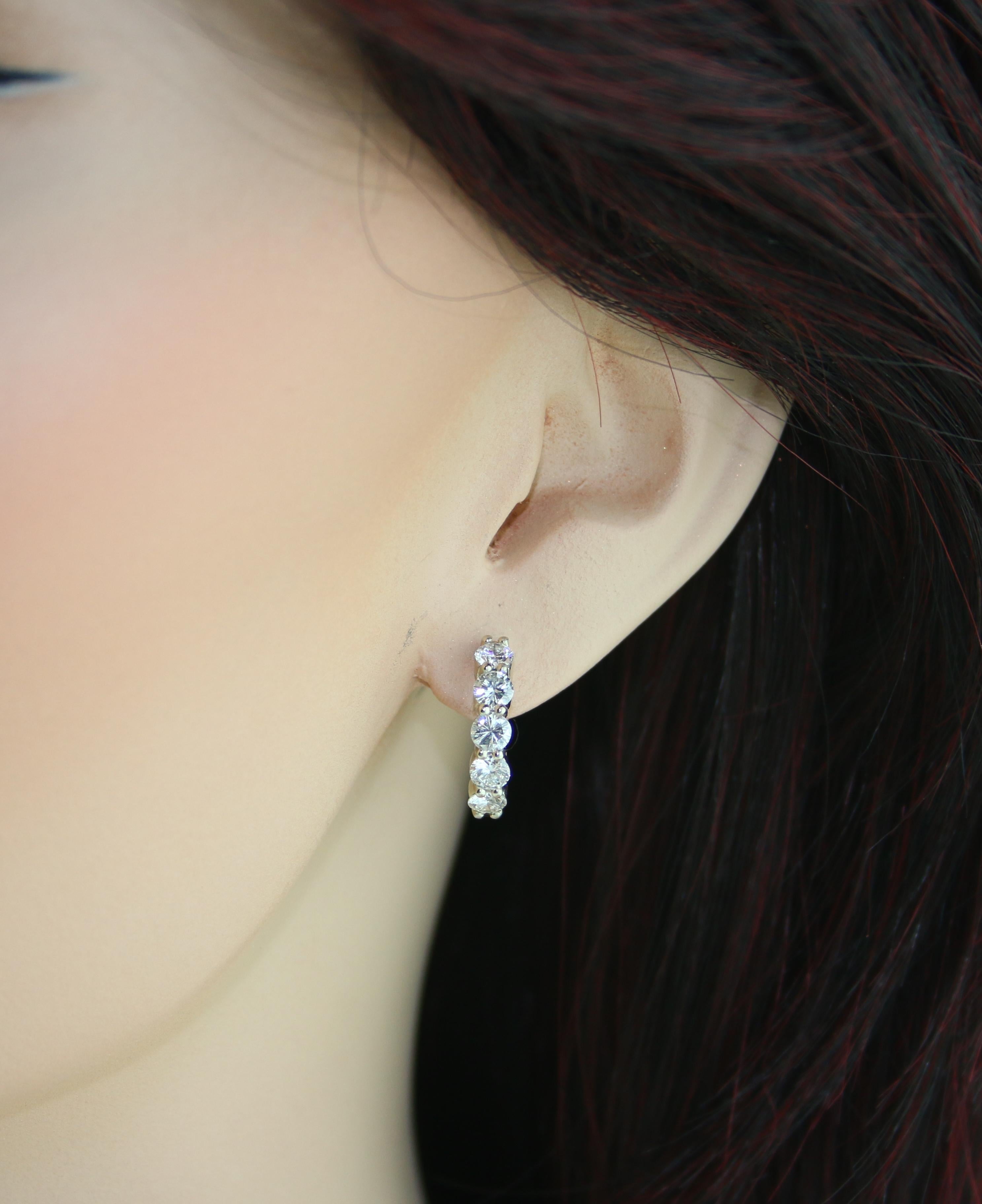 2 carat diamond huggie earrings