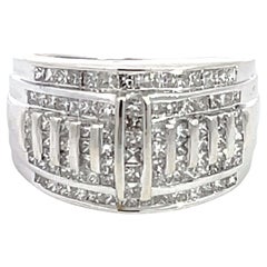 2.00 Carat Princess Cut Diamond Dome Band Ring in 14k White Gold