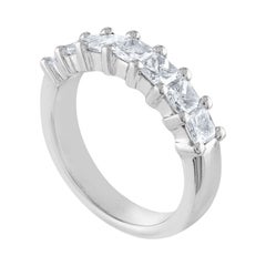 2.00 Carat Princess Cut Diamond Seven-Stone Half Band Gold Ring