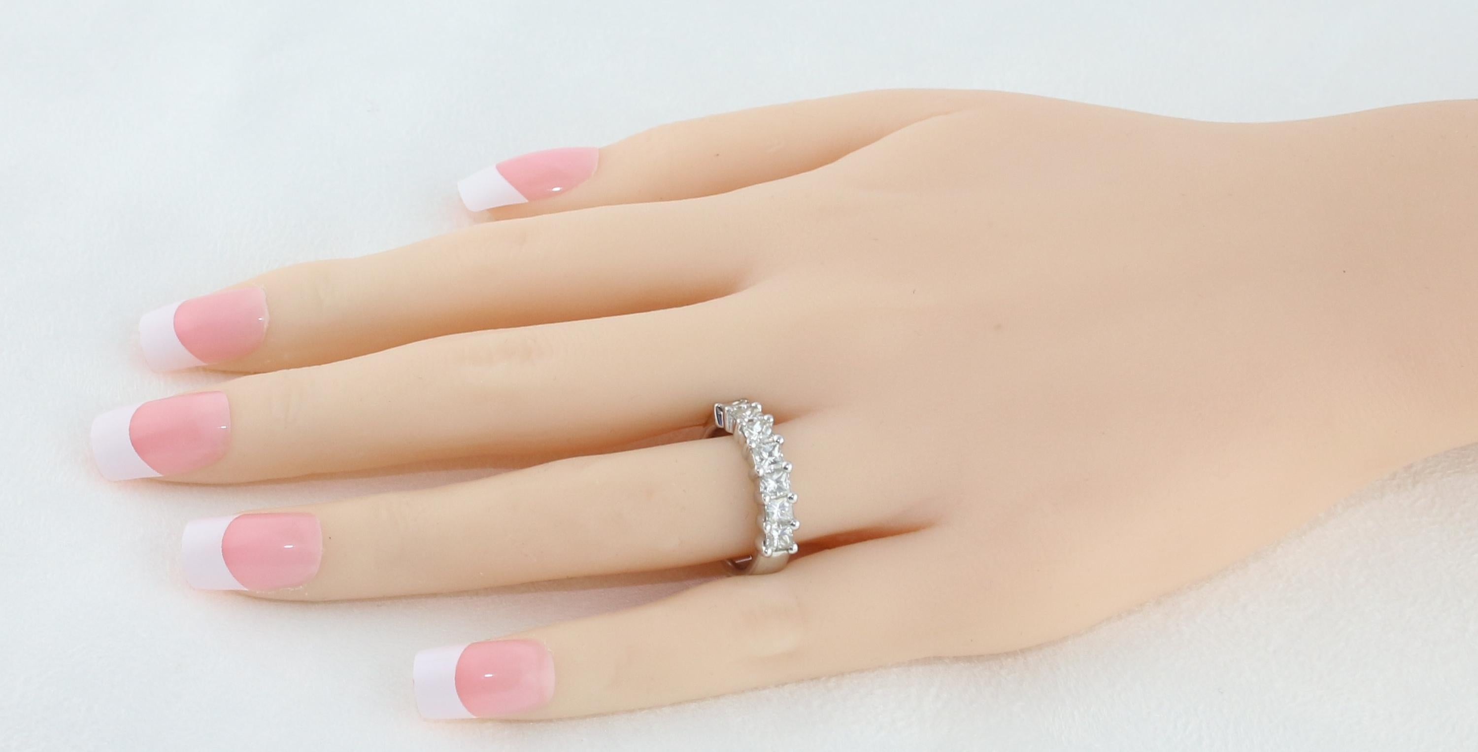 7 stone princess cut diamond ring