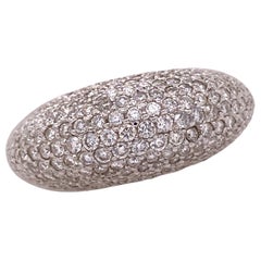 2.00 Carat Round Brilliant Cut Pave Diamond Dome Ring 18 Karat White Gold