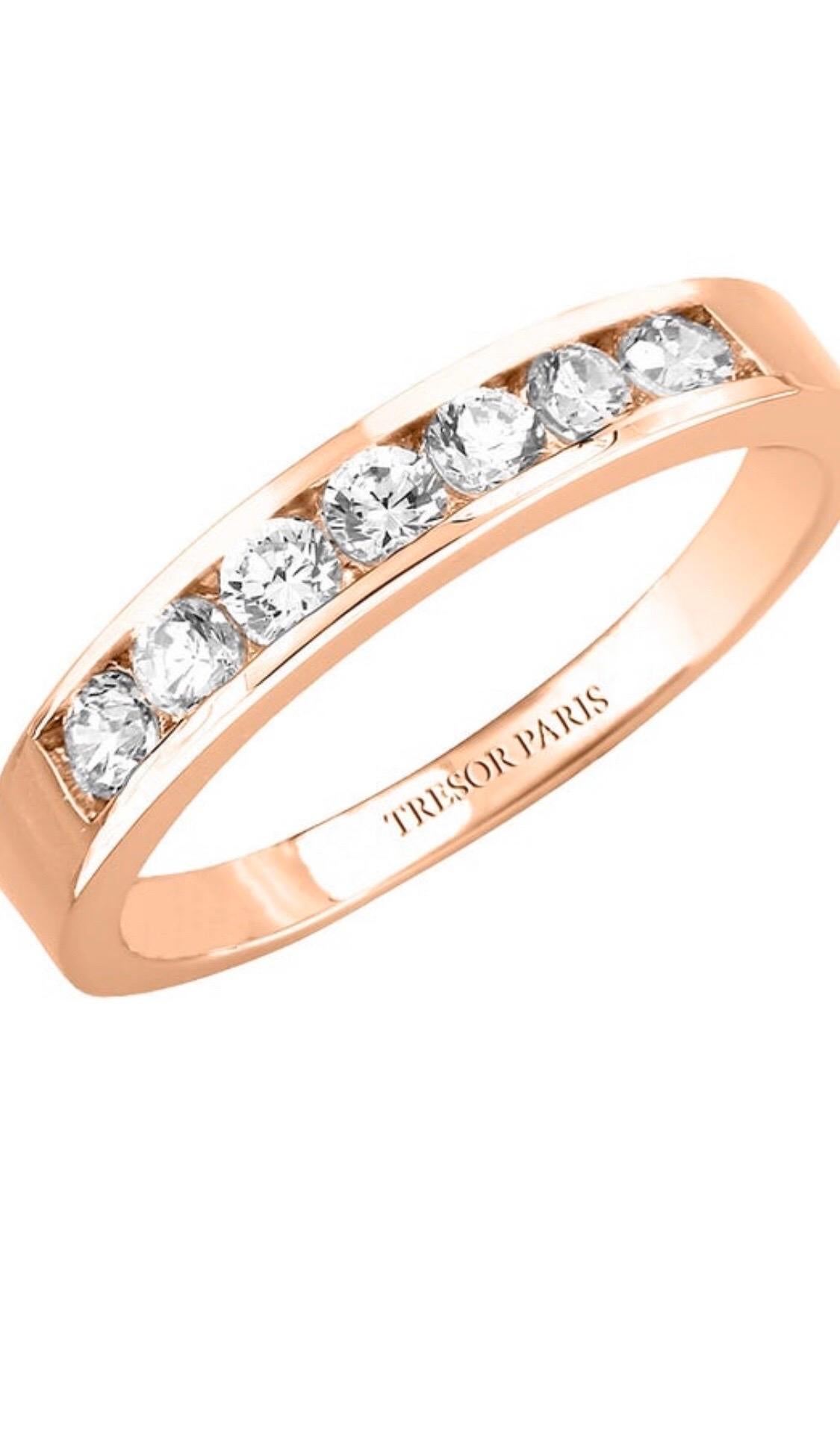 Modern 2.00 carat Round Diamond Channel Set 18 Karat Rose Gold Eternity Engagement Ring For Sale