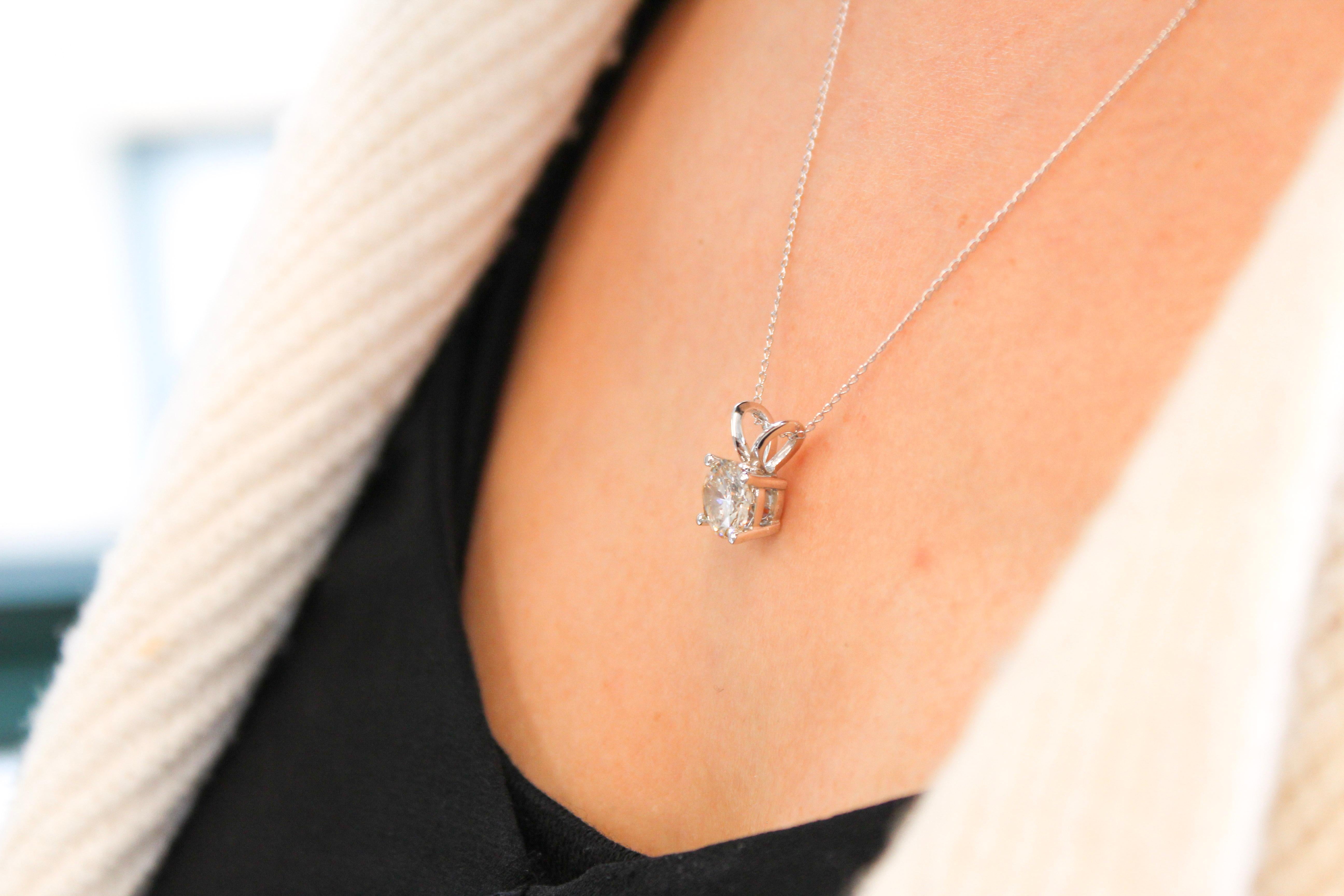 rose gold solitaire diamond necklace