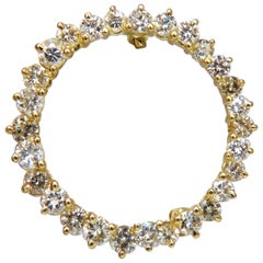 2.00 Carat Round Diamonds Circle Pin Alternated 14 Karat