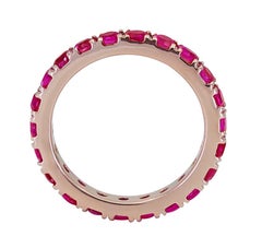2.00 Carat Round Ruby Eternity Wedding Band in 18 Karat Rose Gold