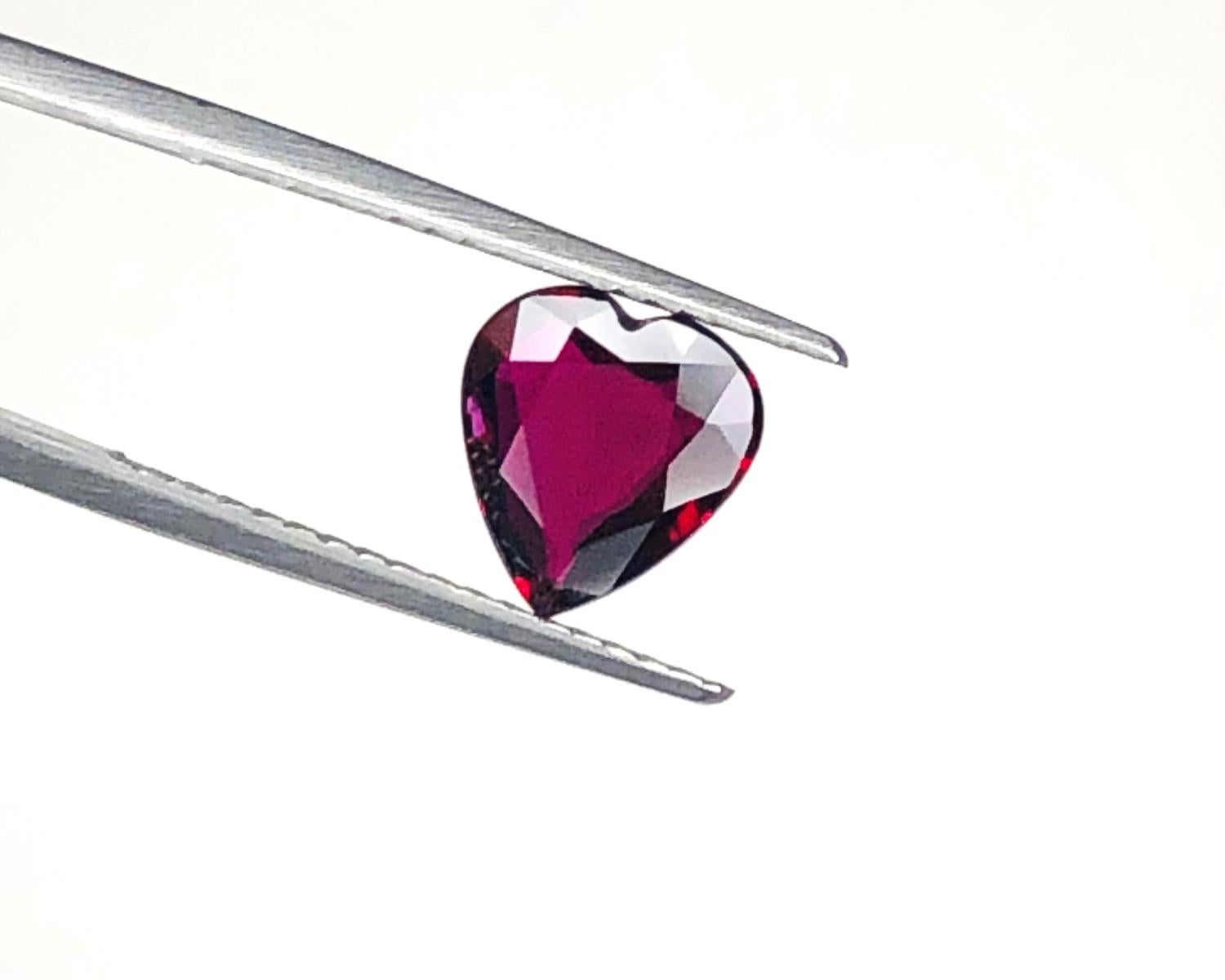 Artisan 2.00 Carat Heart Shaped Ruby, Unset Loose Gemstone, GIA Certified For Sale
