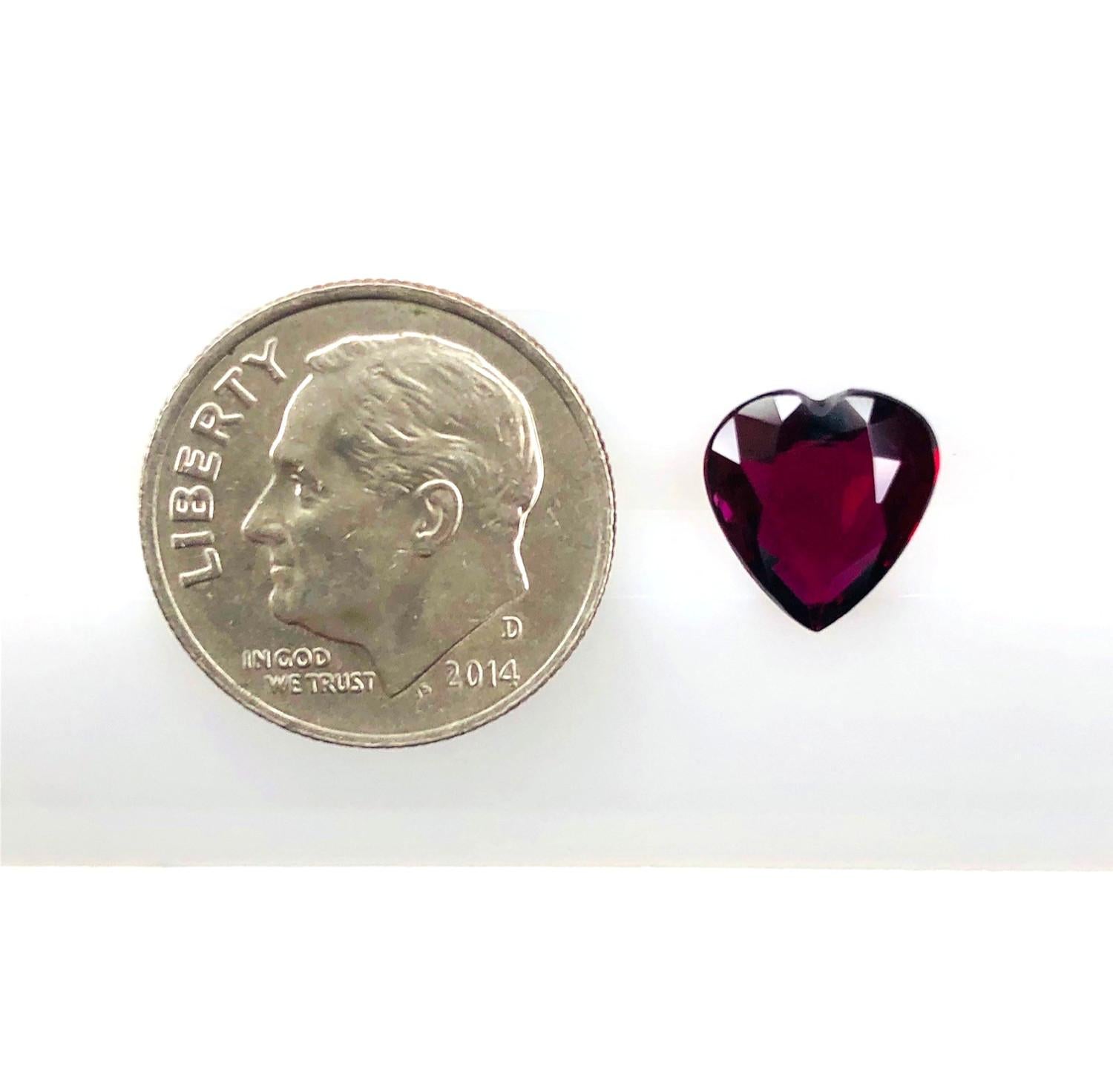 Heart Cut 2.00 Carat Heart Shaped Ruby, Unset Loose Gemstone, GIA Certified For Sale